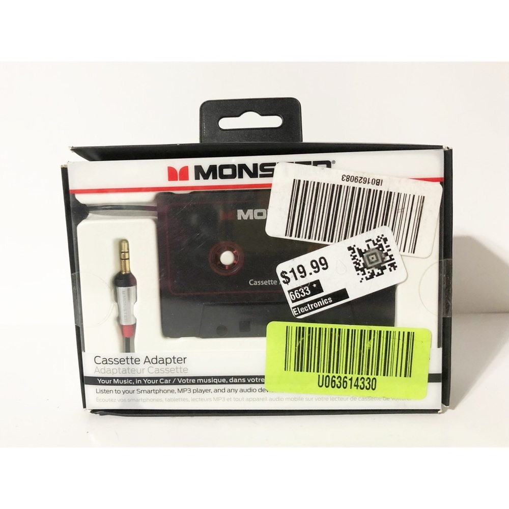 Monster Aux Cord Cassette Adapter, NEW